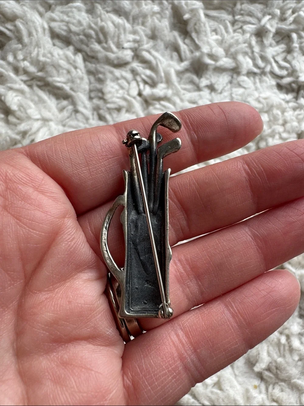Sterling Silver Golf Bag Brooch